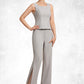 Jaylee Jumpsuit/Pantsuit Square Neckline Floor-Length Chiffon Mother of the Bride Dress DL126P0014900