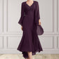 Charlotte Trumpet/Mermaid V-neck Asymmetrical Chiffon Mother of the Bride Dress With Lace Beading Sequins DL126P0014902