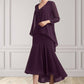 Charlotte Trumpet/Mermaid V-neck Asymmetrical Chiffon Mother of the Bride Dress With Lace Beading Sequins DL126P0014902