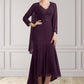 Charlotte Trumpet/Mermaid V-neck Asymmetrical Chiffon Mother of the Bride Dress With Lace Beading Sequins DL126P0014902