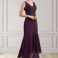 Charlotte Trumpet/Mermaid V-neck Asymmetrical Chiffon Mother of the Bride Dress With Lace Beading Sequins DL126P0014902