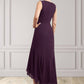 Charlotte Trumpet/Mermaid V-neck Asymmetrical Chiffon Mother of the Bride Dress With Lace Beading Sequins DL126P0014902