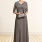 Ivy A-Line Square Neckline Floor-Length Chiffon Lace Mother of the Bride Dress DL126P0014904