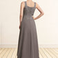 Ivy A-Line Square Neckline Floor-Length Chiffon Lace Mother of the Bride Dress DL126P0014904