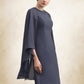 Cloe Sheath/Column Scoop Neck Knee-Length Chiffon Mother of the Bride Dress With Beading Sequins DL126P0014911