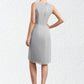 Viola Sheath/Column Scoop Neck Asymmetrical Chiffon Lace Mother of the Bride Dress With Cascading Ruffles DL126P0014912