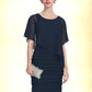 Mildred Sheath/Column Scoop Neck Knee-Length Chiffon Mother of the Bride Dress With Ruffle DL126P0014913