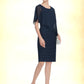 Mildred Sheath/Column Scoop Neck Knee-Length Chiffon Mother of the Bride Dress With Ruffle DL126P0014913