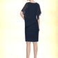 Mildred Sheath/Column Scoop Neck Knee-Length Chiffon Mother of the Bride Dress With Ruffle DL126P0014913