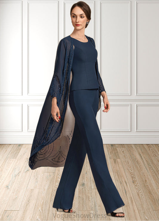 Valentina Jumpsuit/Pantsuit Scoop Neck Floor-Length Chiffon Mother of the Bride Dress DL126P0014914