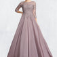 Renata A-Line Scoop Neck Floor-Length Chiffon Lace Mother of the Bride Dress With Sequins DL126P0014918