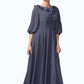 Teresa A-Line Scoop Neck Tea-Length Chiffon Mother of the Bride Dress With Cascading Ruffles DL126P0014920