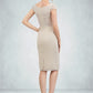 Phoebe Sheath/Column V-neck Knee-Length Chiffon Lace Mother of the Bride Dress With Bow(s) DL126P0014924