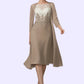 Cheyenne Sheath/Column Scoop Neck Knee-Length Chiffon Lace Mother of the Bride Dress DL126P0014927