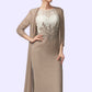 Cheyenne Sheath/Column Scoop Neck Knee-Length Chiffon Lace Mother of the Bride Dress DL126P0014927