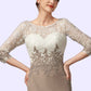 Cheyenne Sheath/Column Scoop Neck Knee-Length Chiffon Lace Mother of the Bride Dress DL126P0014927