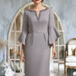 Scarlett Sheath/Column V-neck Knee-Length Stretch Crepe Mother of the Bride Dress With Beading DL126P0014928