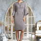 Scarlett Sheath/Column V-neck Knee-Length Stretch Crepe Mother of the Bride Dress With Beading DL126P0014928