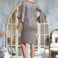 Scarlett Sheath/Column V-neck Knee-Length Stretch Crepe Mother of the Bride Dress With Beading DL126P0014928