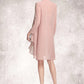 Audrey Sheath/Column Sweetheart Knee-Length Chiffon Mother of the Bride Dress With Ruffle Lace DL126P0014929