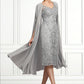 Ireland Sheath/Column V-neck Knee-Length Lace Mother of the Bride Dress DL126P0014931