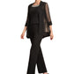 Kirsten Jumpsuit/Pantsuit Scoop Neck Ankle-Length Chiffon Mother of the Bride Dress With Beading Sequins DL126P0014932