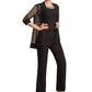 Kirsten Jumpsuit/Pantsuit Scoop Neck Ankle-Length Chiffon Mother of the Bride Dress With Beading Sequins DL126P0014932