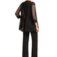 Kirsten Jumpsuit/Pantsuit Scoop Neck Ankle-Length Chiffon Mother of the Bride Dress With Beading Sequins DL126P0014932