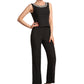 Kirsten Jumpsuit/Pantsuit Scoop Neck Ankle-Length Chiffon Mother of the Bride Dress With Beading Sequins DL126P0014932