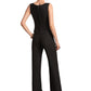 Kirsten Jumpsuit/Pantsuit Scoop Neck Ankle-Length Chiffon Mother of the Bride Dress With Beading Sequins DL126P0014932