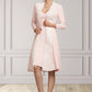 Stella Sheath/Column V-neck Knee-Length Stretch Crepe Mother of the Bride Dress DL126P0014933