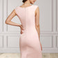 Stella Sheath/Column V-neck Knee-Length Stretch Crepe Mother of the Bride Dress DL126P0014933