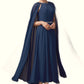 Hazel A-Line Scoop Neck Tea-Length Chiffon Mother of the Bride Dress With Beading DL126P0014934