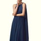 Hazel A-Line Scoop Neck Tea-Length Chiffon Mother of the Bride Dress With Beading DL126P0014934