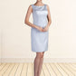 Kaylynn Sheath/Column Scoop Neck Knee-Length Satin Mother of the Bride Dress DL126P0014937