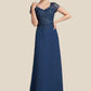 Harmony A-Line V-neck Floor-Length Chiffon Lace Mother of the Bride Dress With Sequins DL126P0014938