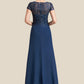 Harmony A-Line V-neck Floor-Length Chiffon Lace Mother of the Bride Dress With Sequins DL126P0014938