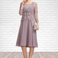 Everly A-Line Square Neckline Knee-Length Chiffon Mother of the Bride Dress DL126P0014940