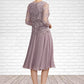 Everly A-Line Square Neckline Knee-Length Chiffon Mother of the Bride Dress DL126P0014940