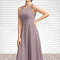 Everly A-Line Square Neckline Knee-Length Chiffon Mother of the Bride Dress DL126P0014940