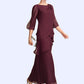 Dakota A-Line Scoop Neck Ankle-Length Chiffon Mother of the Bride Dress With Cascading Ruffles DL126P0014941