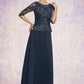 Vera A-Line Scoop Neck Ankle-Length Chiffon Lace Mother of the Bride Dress DL126P0014942