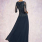 Vera A-Line Scoop Neck Ankle-Length Chiffon Lace Mother of the Bride Dress DL126P0014942