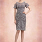 Vivian Sheath/Column Scoop Neck Knee-Length Lace Mother of the Bride Dress DL126P0014944