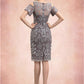 Vivian Sheath/Column Scoop Neck Knee-Length Lace Mother of the Bride Dress DL126P0014944