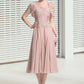 Selena A-Line Square Neckline Tea-Length Chiffon Mother of the Bride Dress DL126P0014947