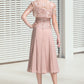 Selena A-Line Square Neckline Tea-Length Chiffon Mother of the Bride Dress DL126P0014947