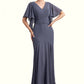 Leia Trumpet/Mermaid V-neck Floor-Length Chiffon Mother of the Bride Dress DL126P0014951