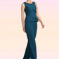 Kaila Jumpsuit/Pantsuit Scoop Neck Floor-Length Chiffon Mother of the Bride Dress With Beading Cascading Ruffles DL126P0014956