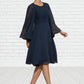 Raquel A-Line Scoop Neck Knee-Length Chiffon Mother of the Bride Dress DL126P0014957